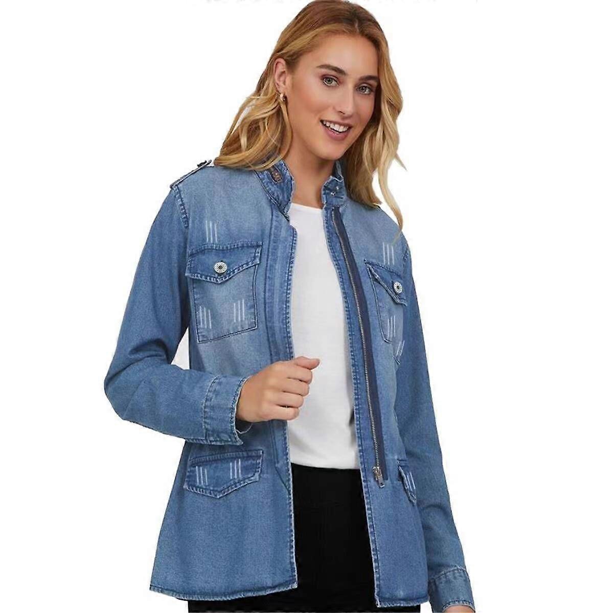 Woman's Tunic Style Casual Denim Jacket