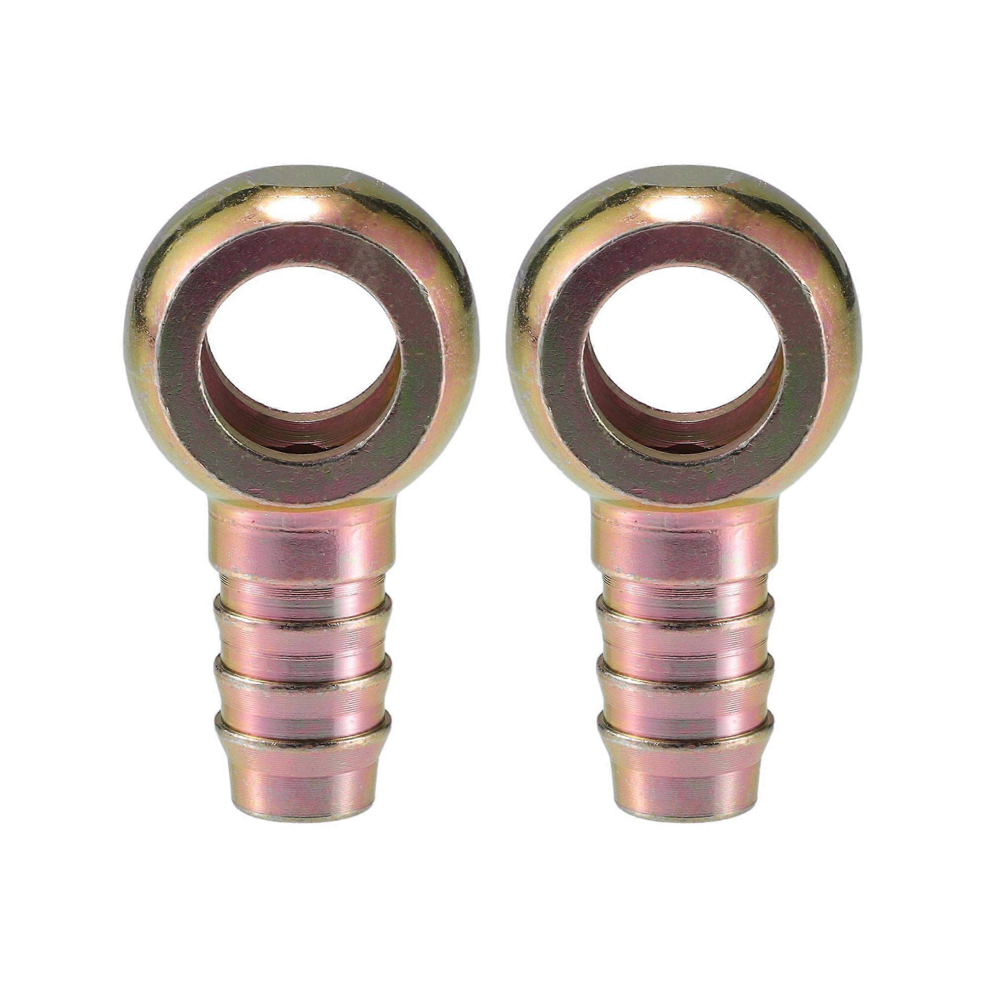Universal Banjo Bolt Adapter 16mm ID 16mm OD Metal Bronze Hose Barb for Motorcycle Car Replacement (Set of 2)