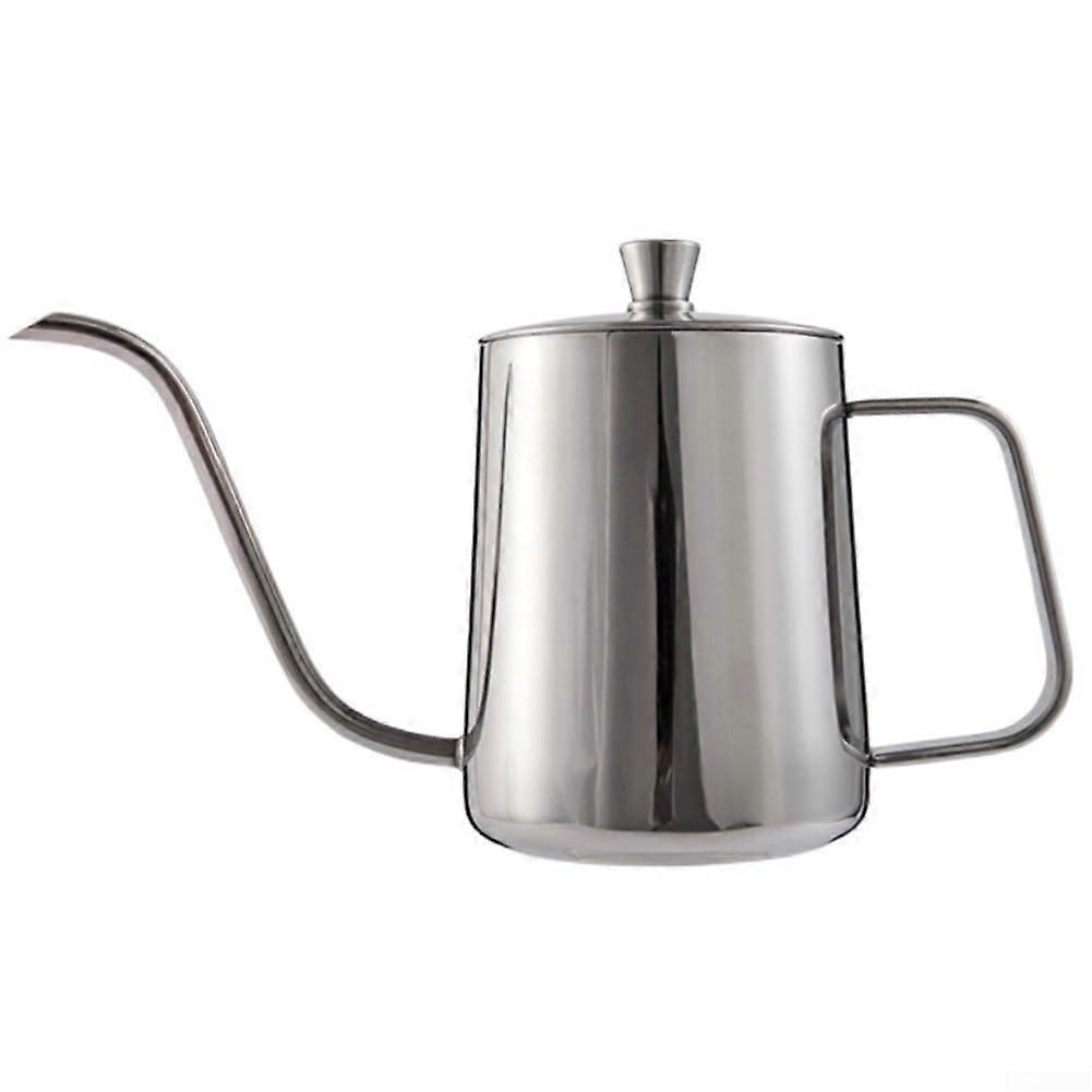 Gooseneck Coffee Kettle Stainless Steel 600ml Long Narrow Spout Pour Over for Tea and Coffee Silver