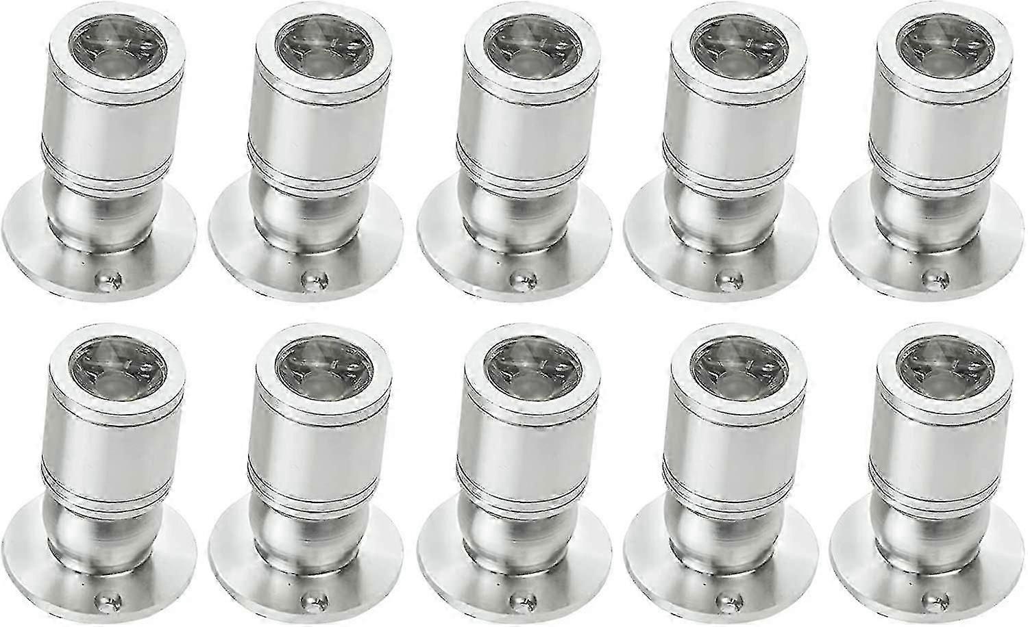 ميني LED النازل 1W راحة سقف الأضواء مع سائق 100-265V AC 10PCS [فئة الطاقة A +] (فضي ، ضوء دافئ)