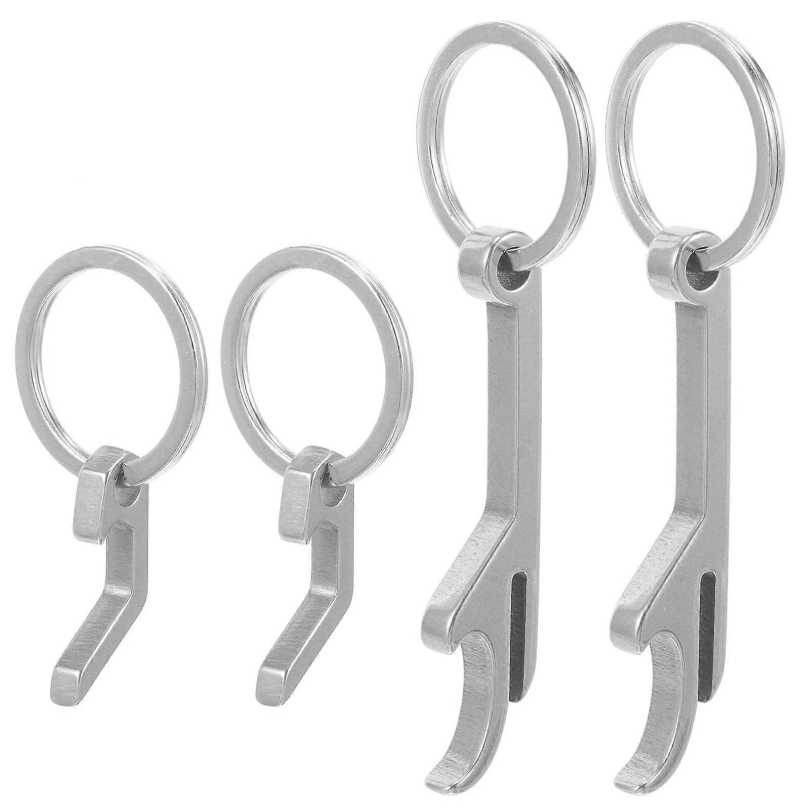 4pcs Keychain Bottle Opener Beer Bottle Opener with Key Chain Bottle Opener Can Opener Mixed Style