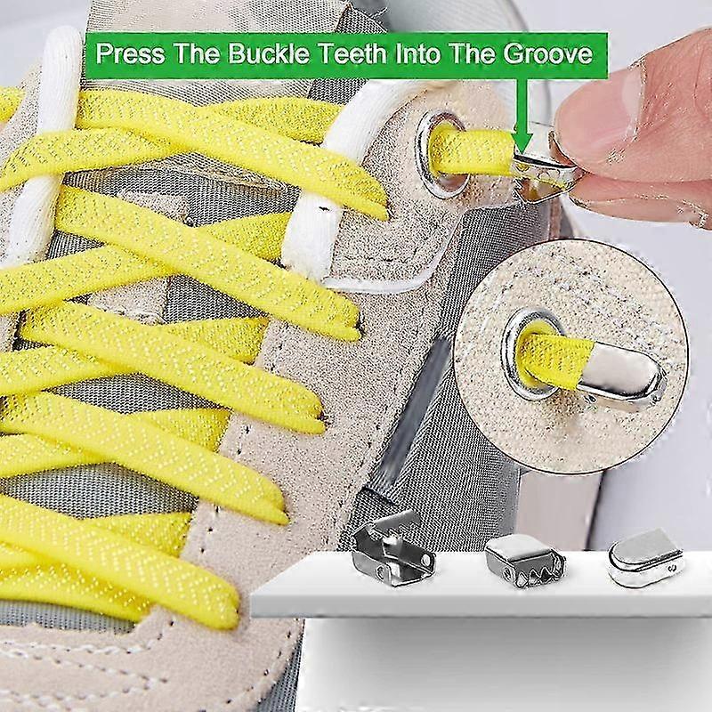 Stretchy No-Tie Laces for Sneakers, Elastic Shoe Laces for Easy Slip-On Shoes