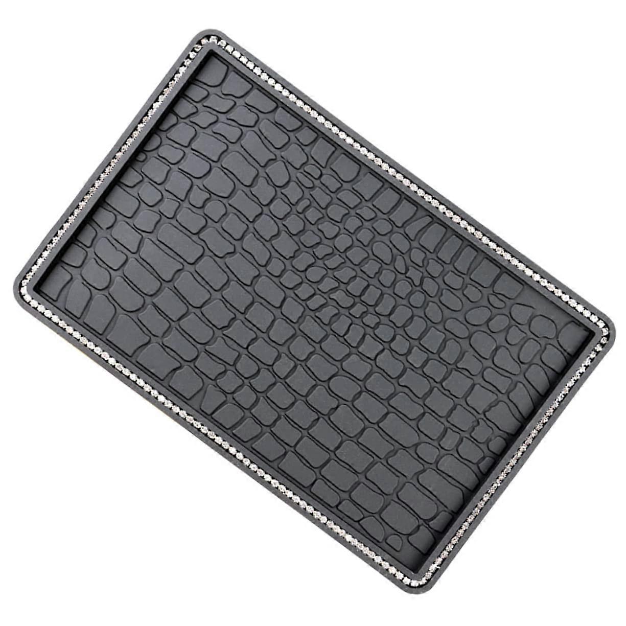 Car Non Slip Dashboard Pad with Rhinestones Stylish Phone Mat Washable Hydrophobic