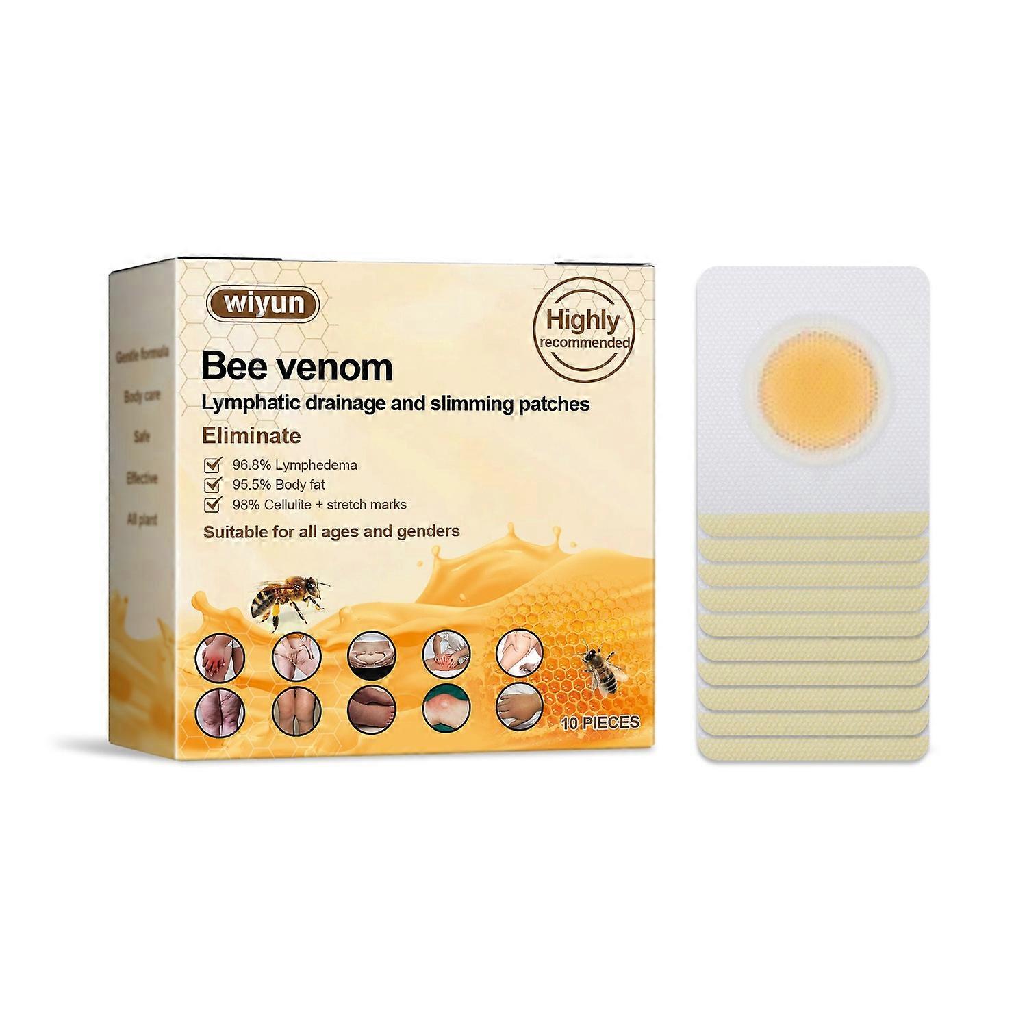 1-6x WIYUN 10PCS Bee Venom Navel Patches Lymphatic Drainage and Slimming Patches, Body Shaping Skin