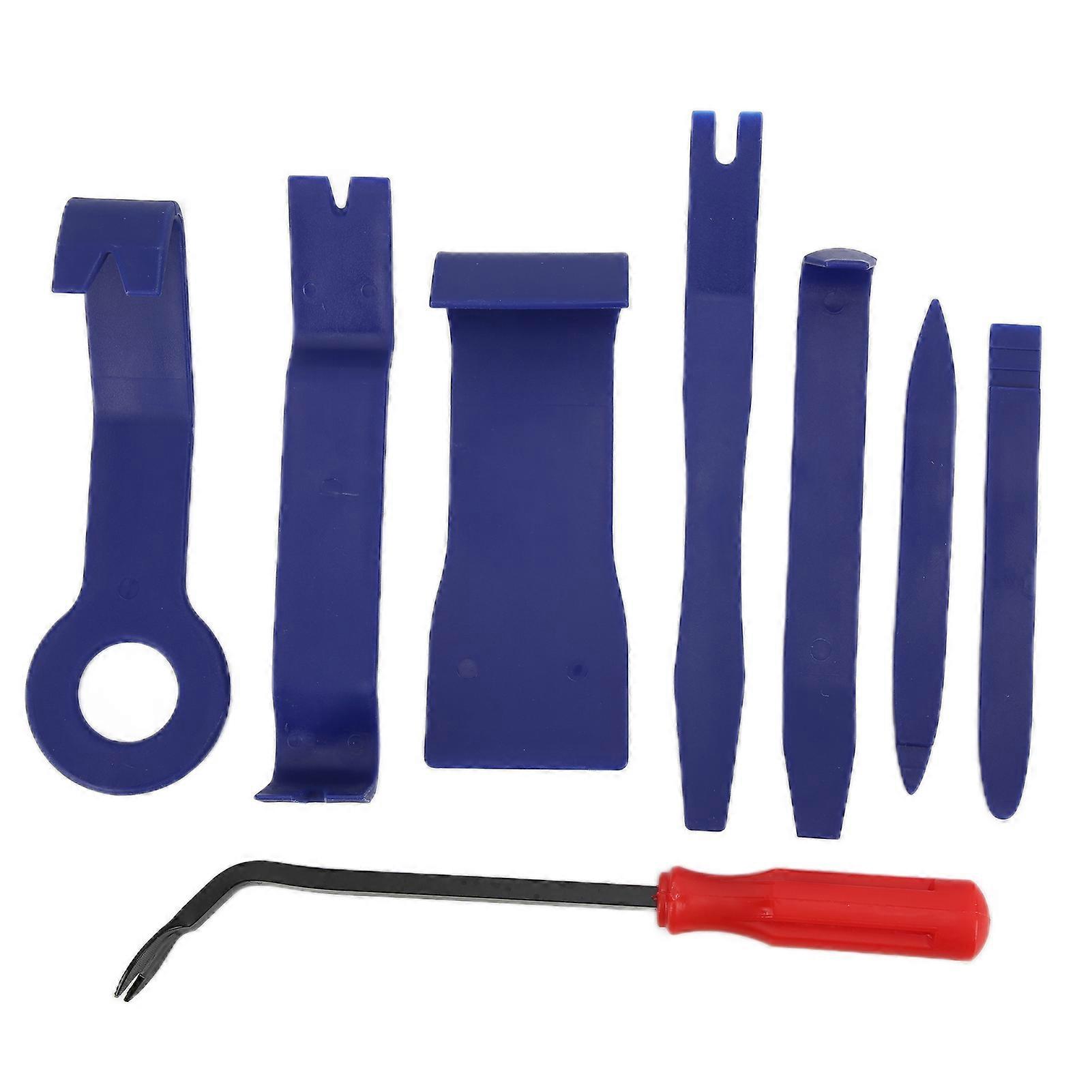 8PCS Blue Car Trim Removal Tool Kit with Red Screwdriver