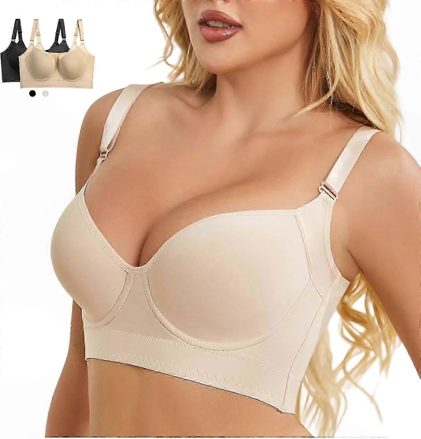Women's Full Coverage T-Shirt Bra with Push-Up Support & Back Smoothing Design for Enhanced Comfort and Lift