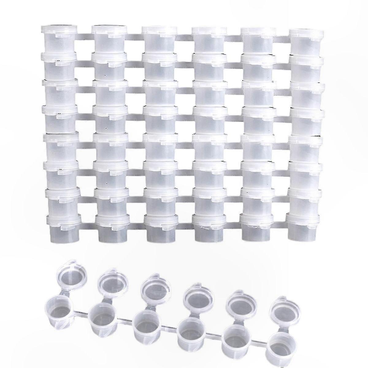 144 Pack Mini Paint Cups with 24 Strips, Empty Acrylic Pots for Art Projects