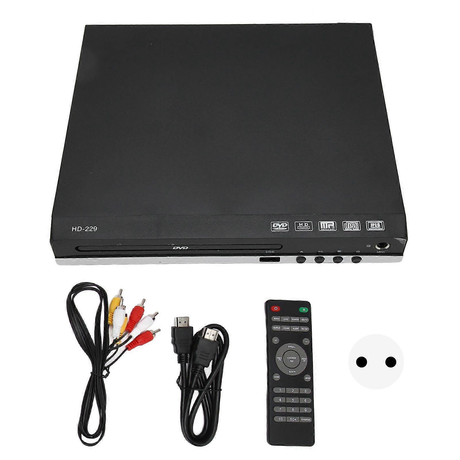 Mini DVD Player 1080P Support AV Output Remote Control HD Multimedia Interface DVD CD Player with USB Port 110240V EU Plug