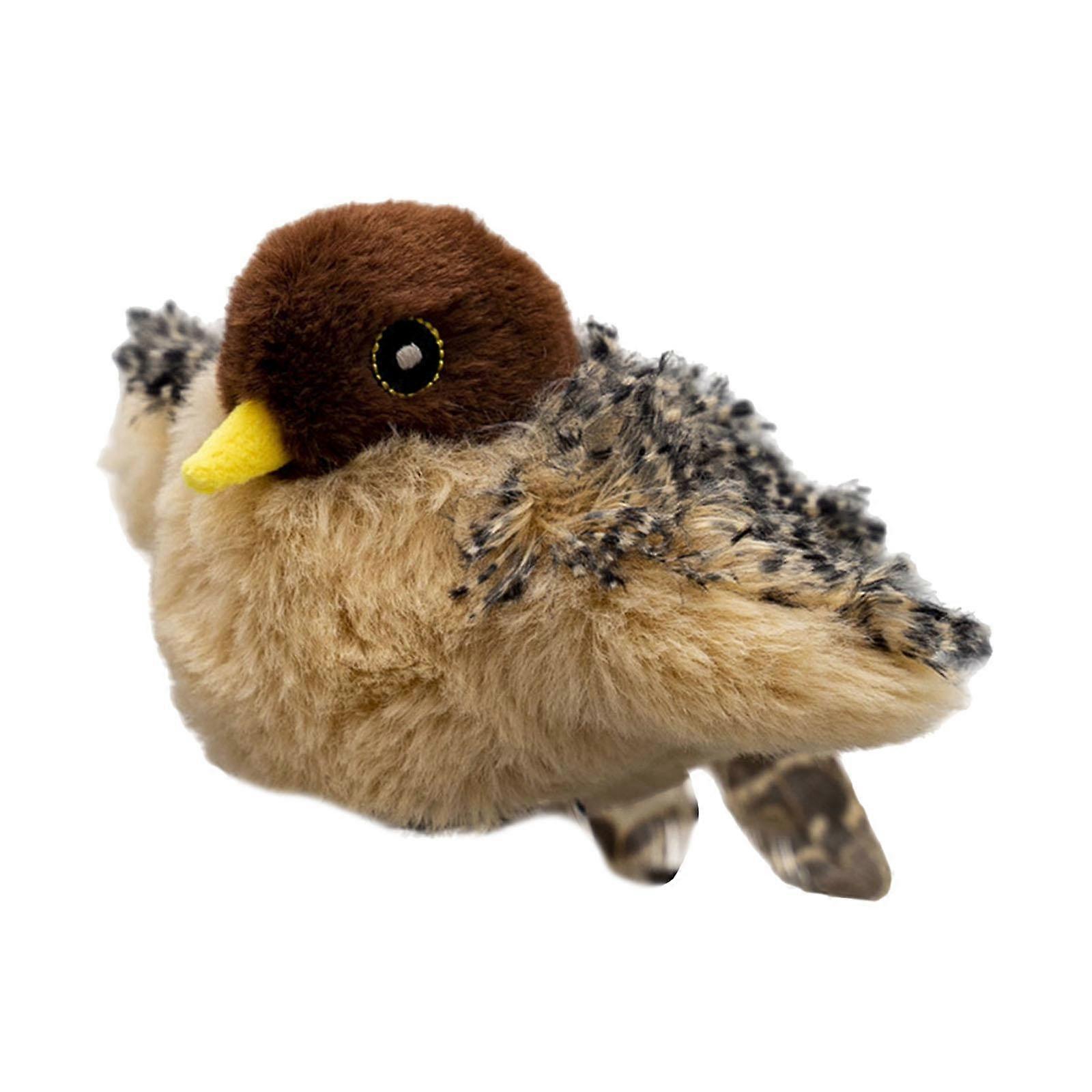 Chirping Bird Cat Toys Lifelike Flapping Wings Sparrow Automatic Kitten Toy