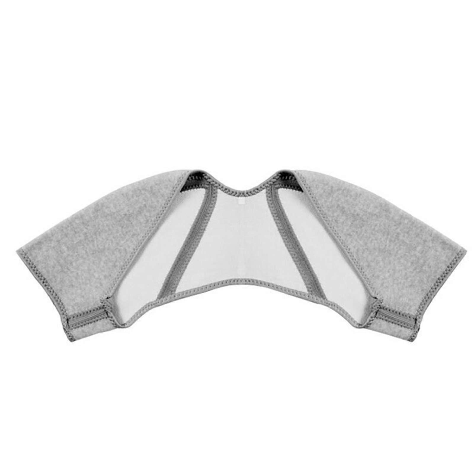 Back Corrector Double Shoulder Support Bracket, Compression Shoulder Belt, Dislocation Pain Relief, Light Grey, Size M
