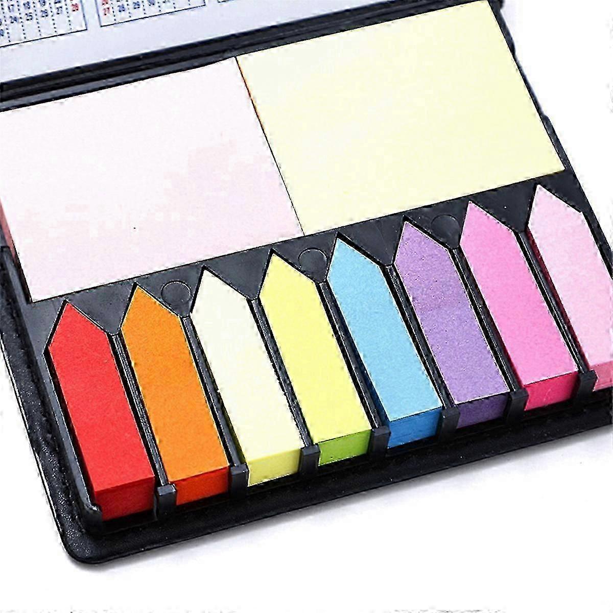 Memo Pad with Calendar Leather Cover and Sticky Notes Tabs for 2PCS Page Markers
