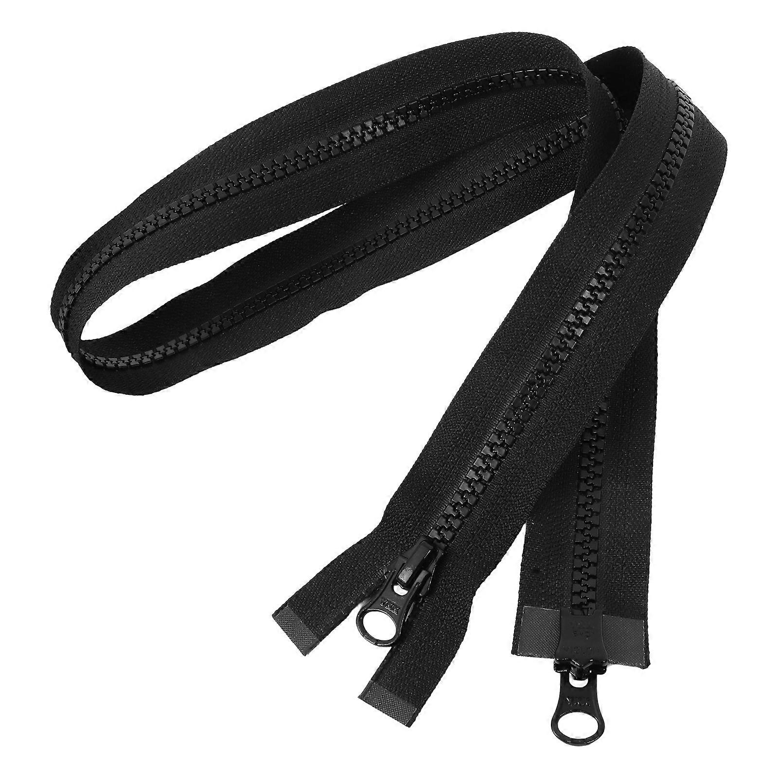 Two-Way Separating Zipper Black Resin Durable for Tent Use