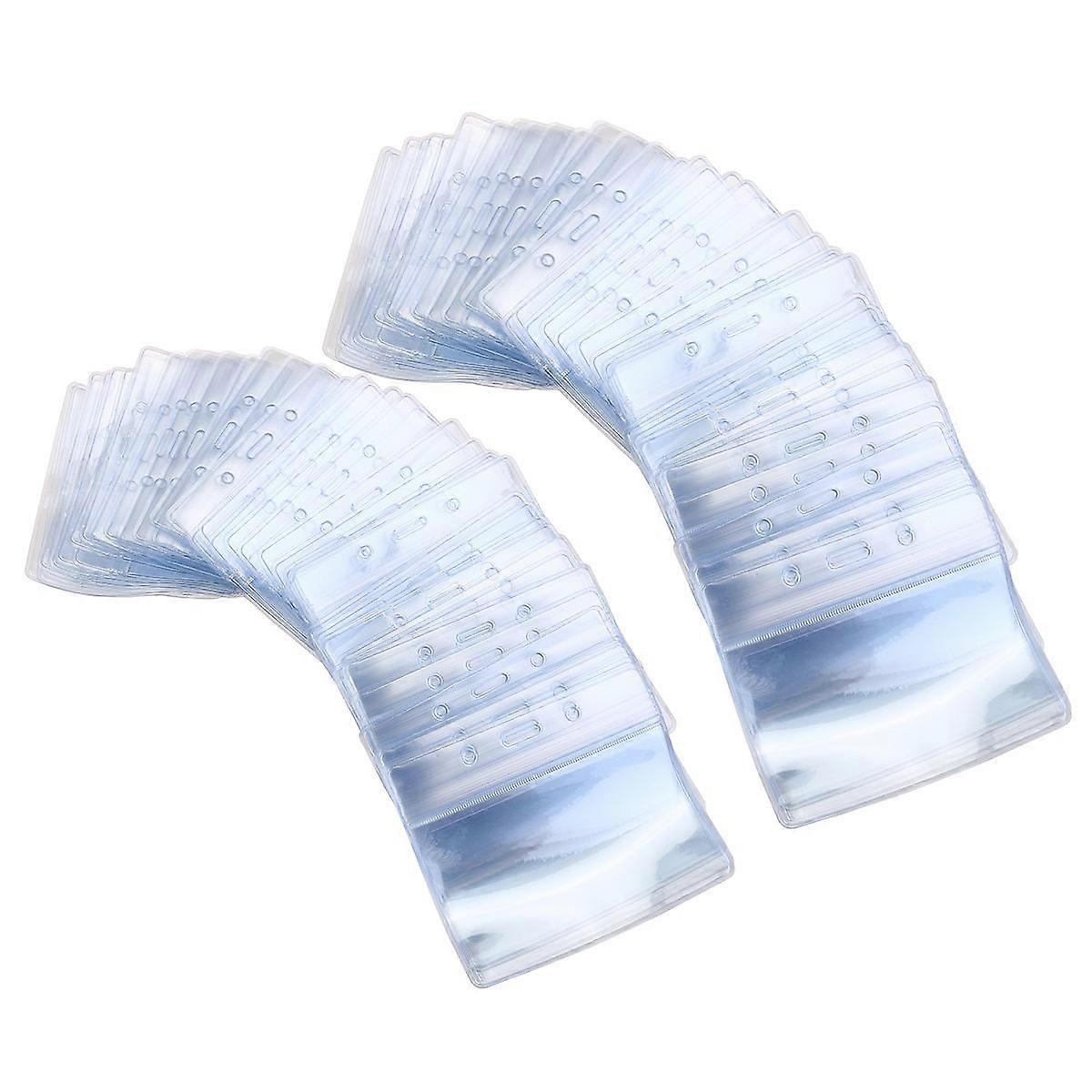 Waterproof Holder for Protection 100Pcs Clear Plastic Badge Holders