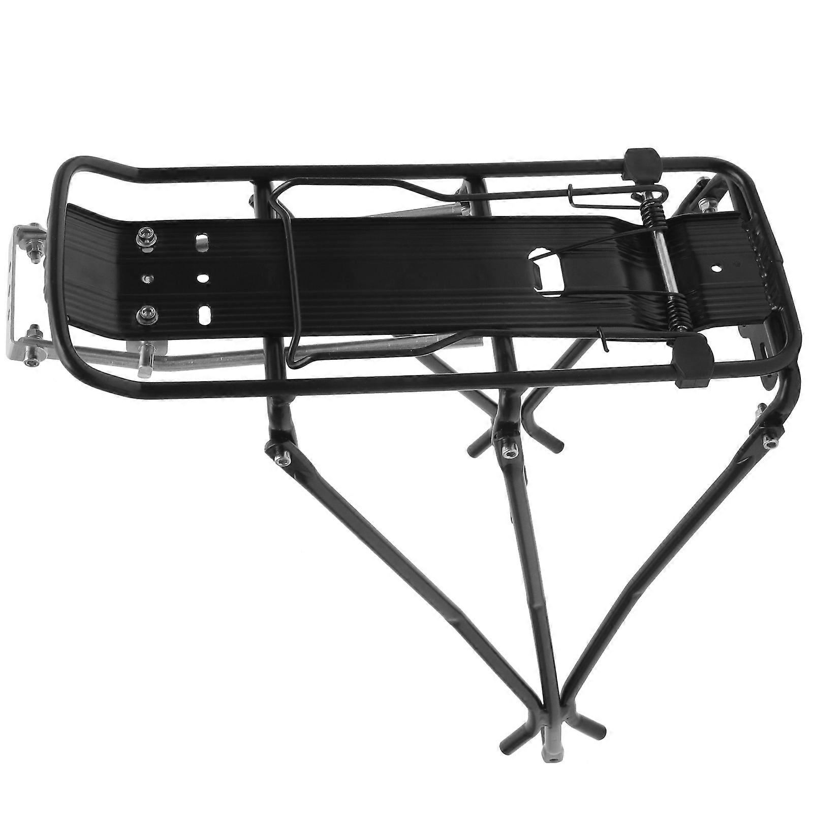 Black Bike Carrier Rack with Aluminum Alloy for Cargo Carrying Suitable for Most Bikes Lightweight