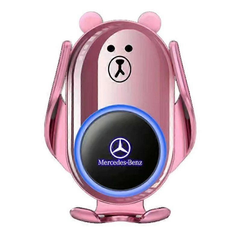 BMW Car Wireless Charger Phone Holder, Automatic Clamping Strap Rotatable, Suitable for iPhone 14 -11 Pro, Samsung Galaxy(Pink)