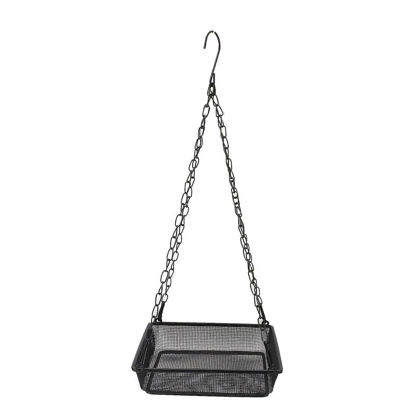Hanging Bird Feeder Carbon Steel Mesh Platform Bird Feeding Tray for Yard Garden Outdoor