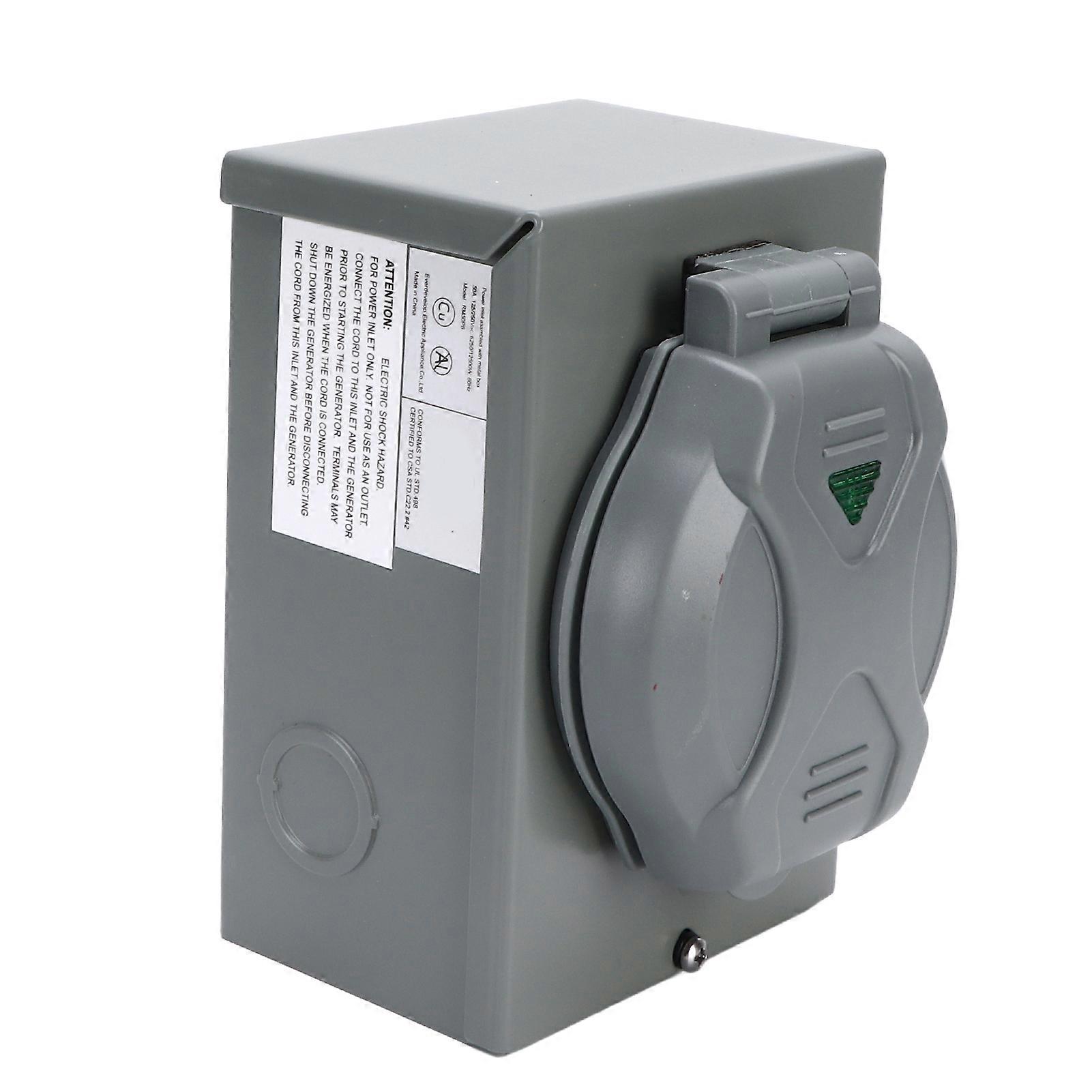 50A 12500W Weatherproof Generator Power Inlet Box NEMA 3R