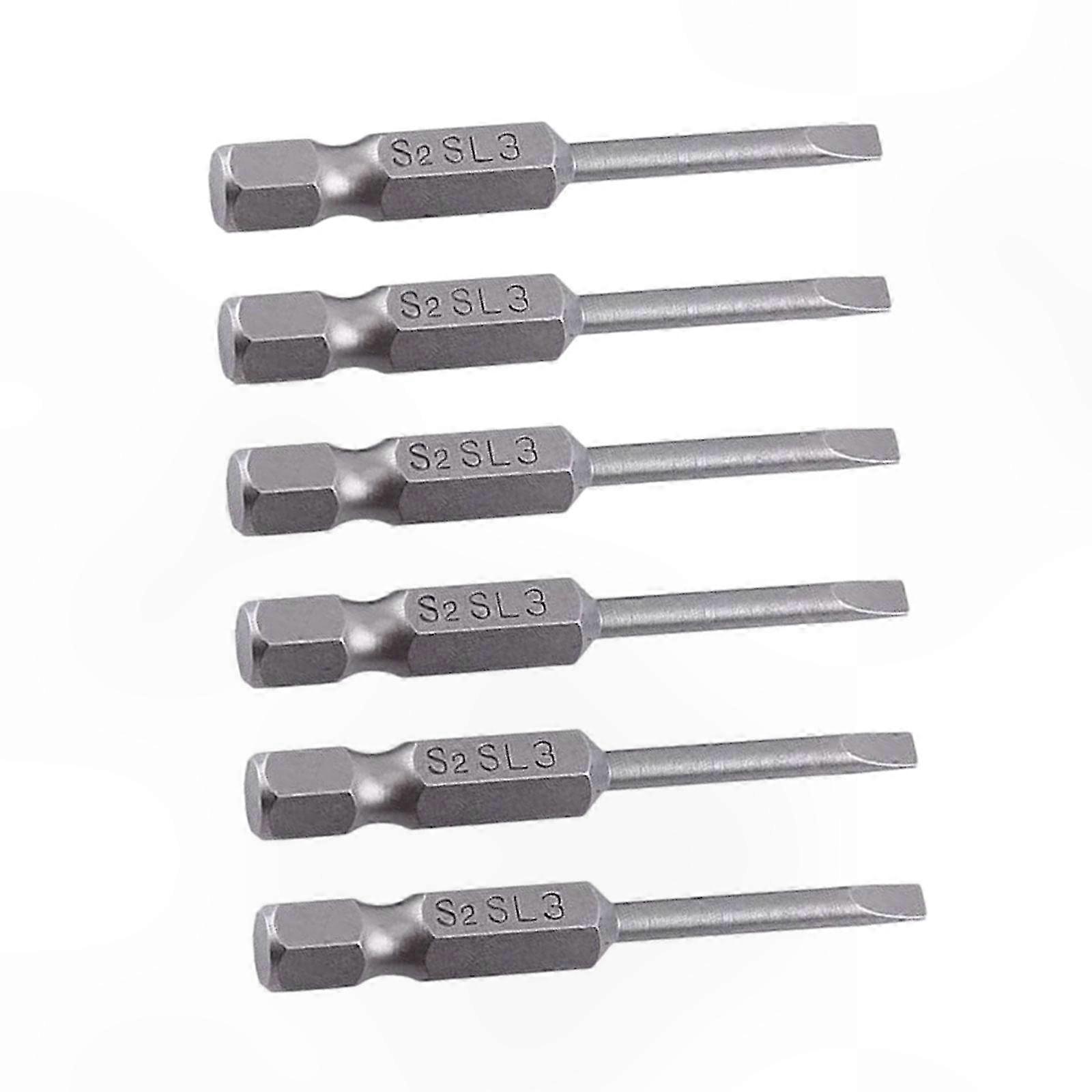 Precision Screwdriver Bits Set - 6pc Slotted Tip Tool Kit for Repair & Portable Use