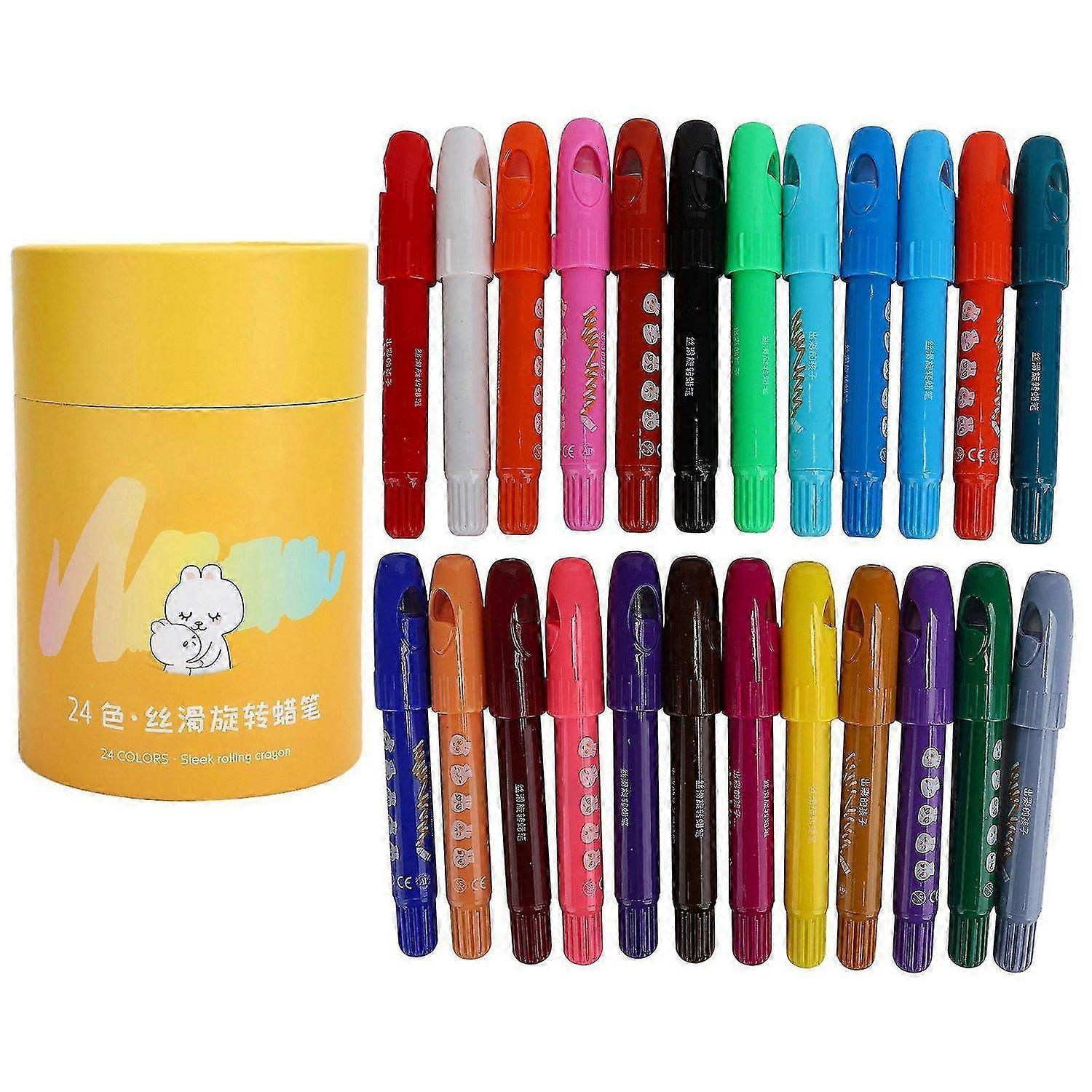 2025 Latest Model Rotating Crayons Wax Colorful Washable Children Graffiti