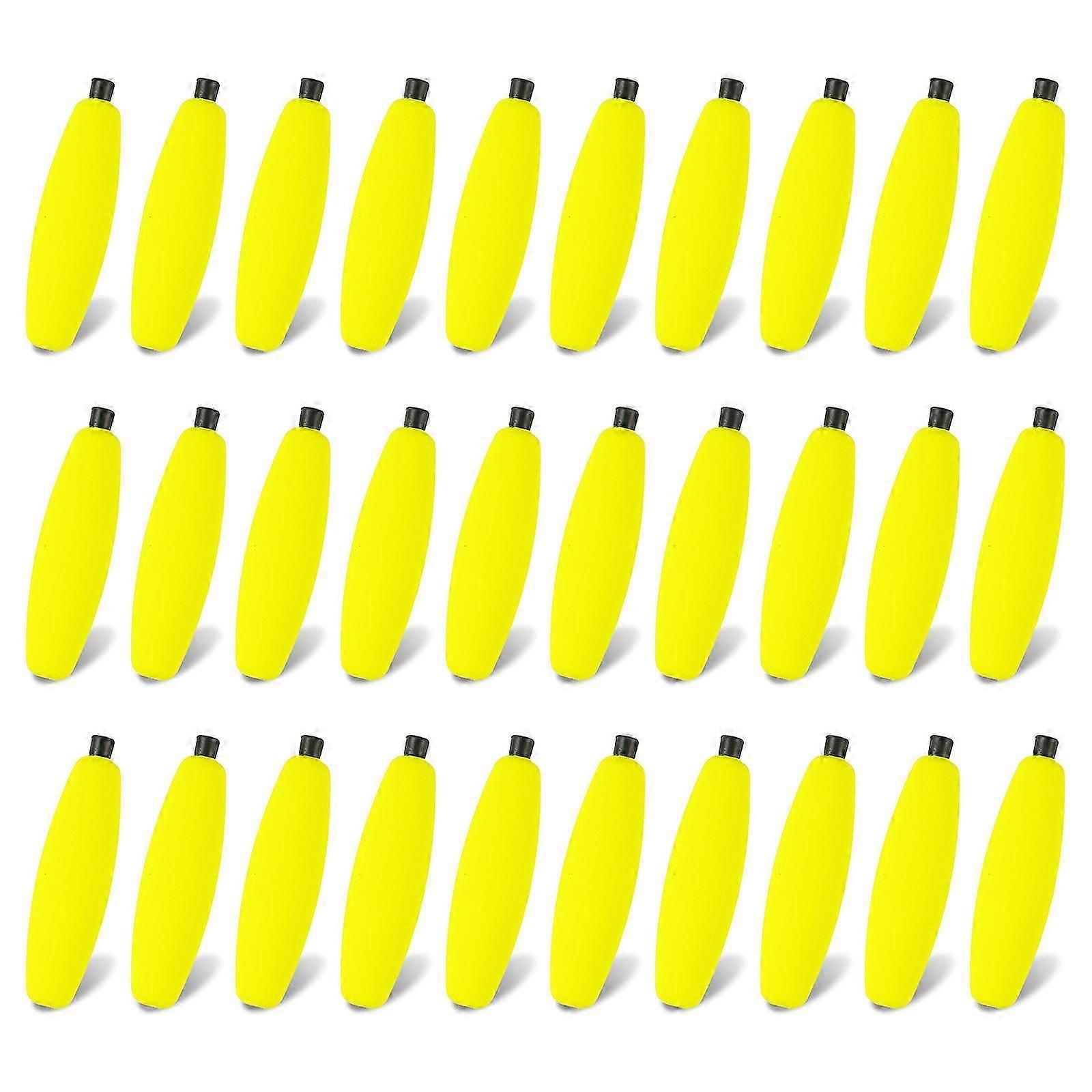 2025 30Pcs Float Fishing Fish Float Foams Fishing Bobbers Fishing Float Long Cast Fishing Catfishes Float Slip Rod Float Yellow