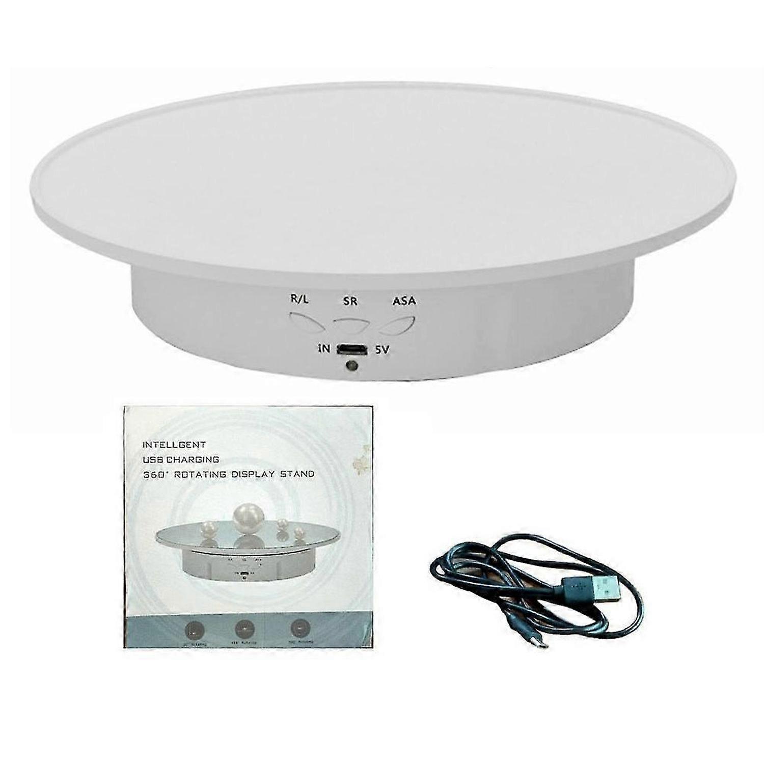 Rechargeable Automatic Revolve Live Jewelry Artifacts Video Electric Rotational Table Panoramic Display Table, C