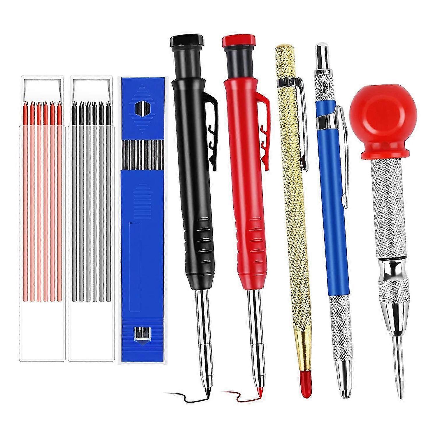 8Pcs Mechanical Carpenter Pencils Set for Woodworking Construction