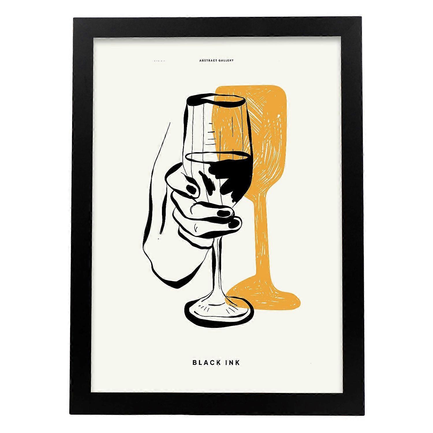 Affiche en verre de champagne