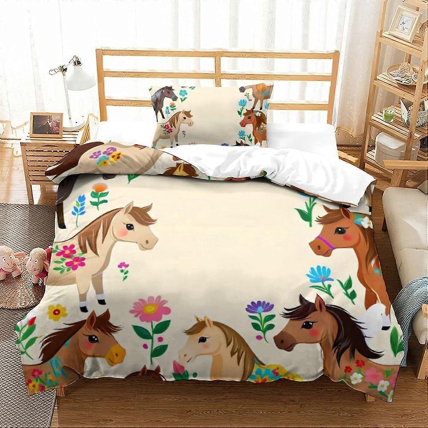 Poszwa na kołdrę z kwiatowym nadrukiem 3 szt Jakość hotelowa Poszwa na kołdrę Zestaw pościeli Pokrowce na łóżko z poszewkami na poduszki z zapięciem na zamek hipoalergiczny Miękki oddychający Mi