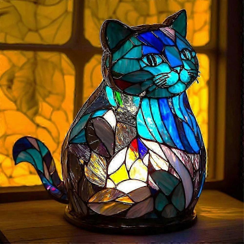 Colourful Resin Animal Table Lamp with Stained Glass Effect, 2024 New Night Light