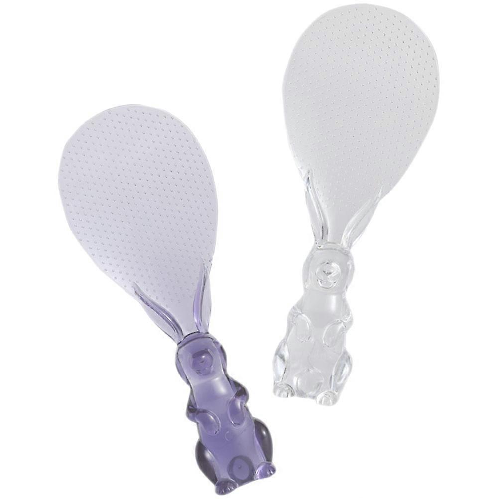 Assorted Color Plastic Rabbit Rice Paddle for Kitchen Use 2Pcs Rice Spatula
