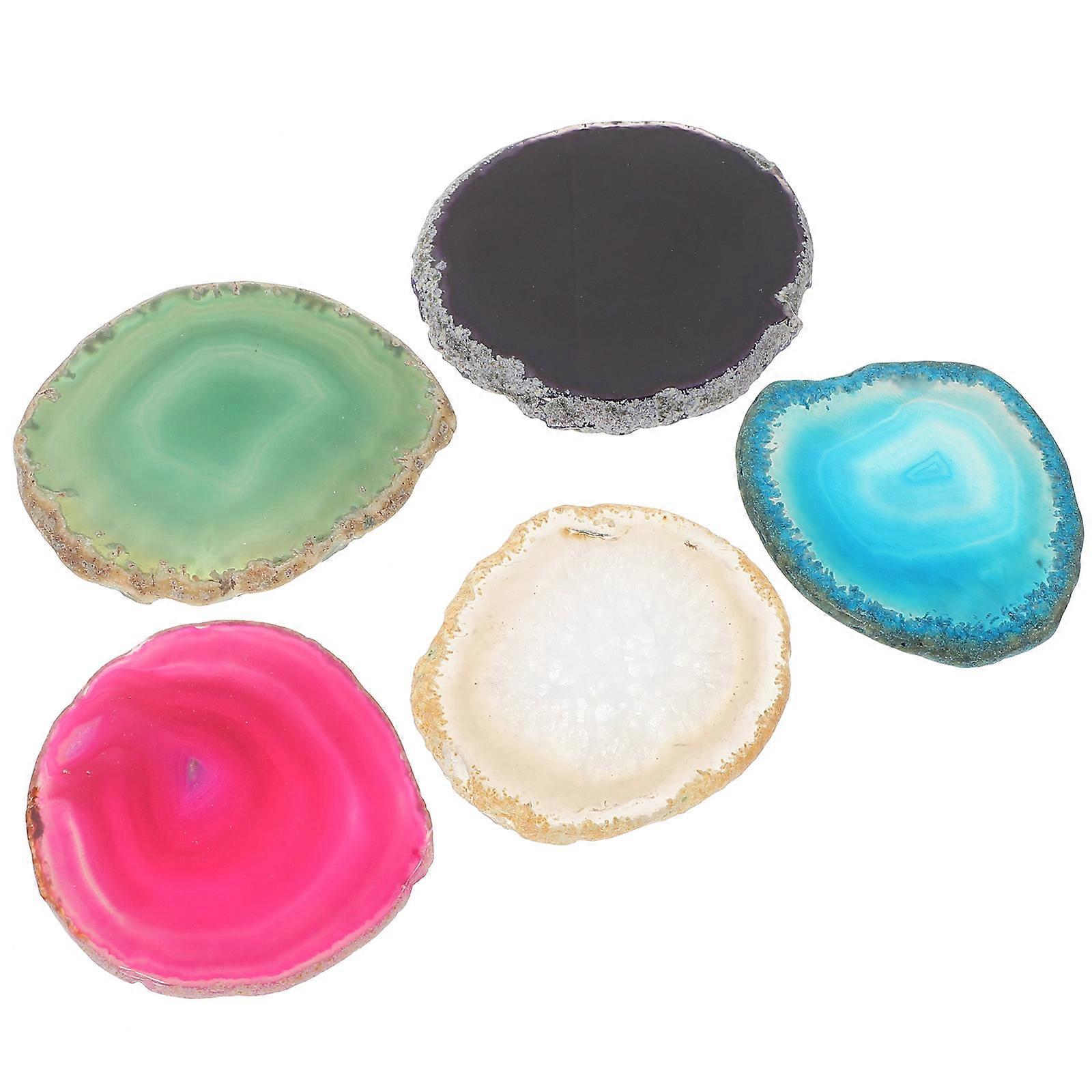 25Pcs Agate Coasters for Beverage Table Protection Assorted Color