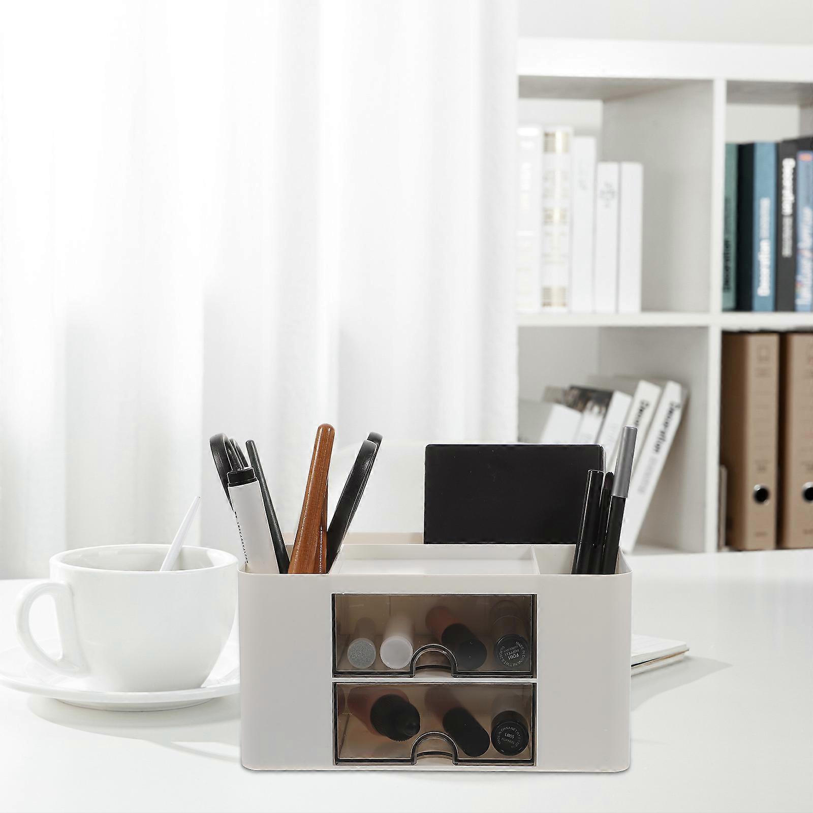 Stationery Organizer Desk Organizer Office Use Multi-Layer Storage Hips White for 1Pack