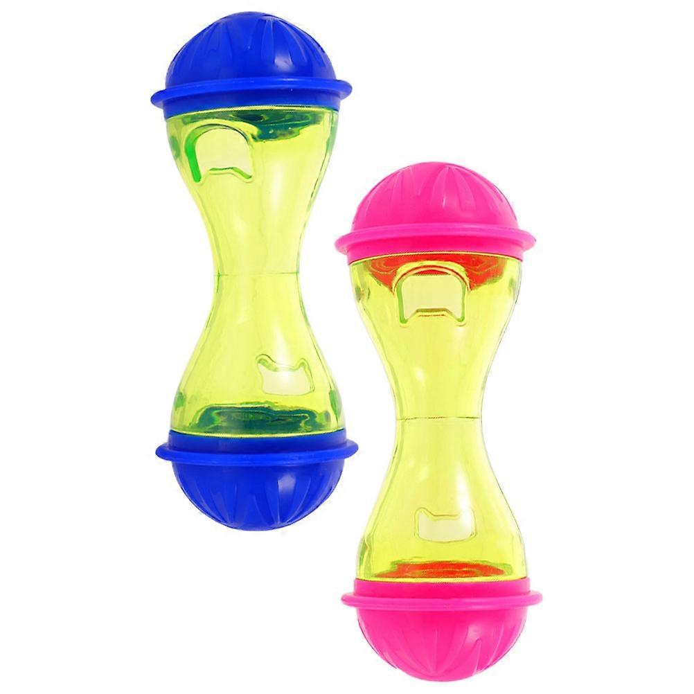 Pet Dog Treat Dispenser Bone Shape Feeding Time Assorted Color Abs Material Slow Feeding 2Pcs