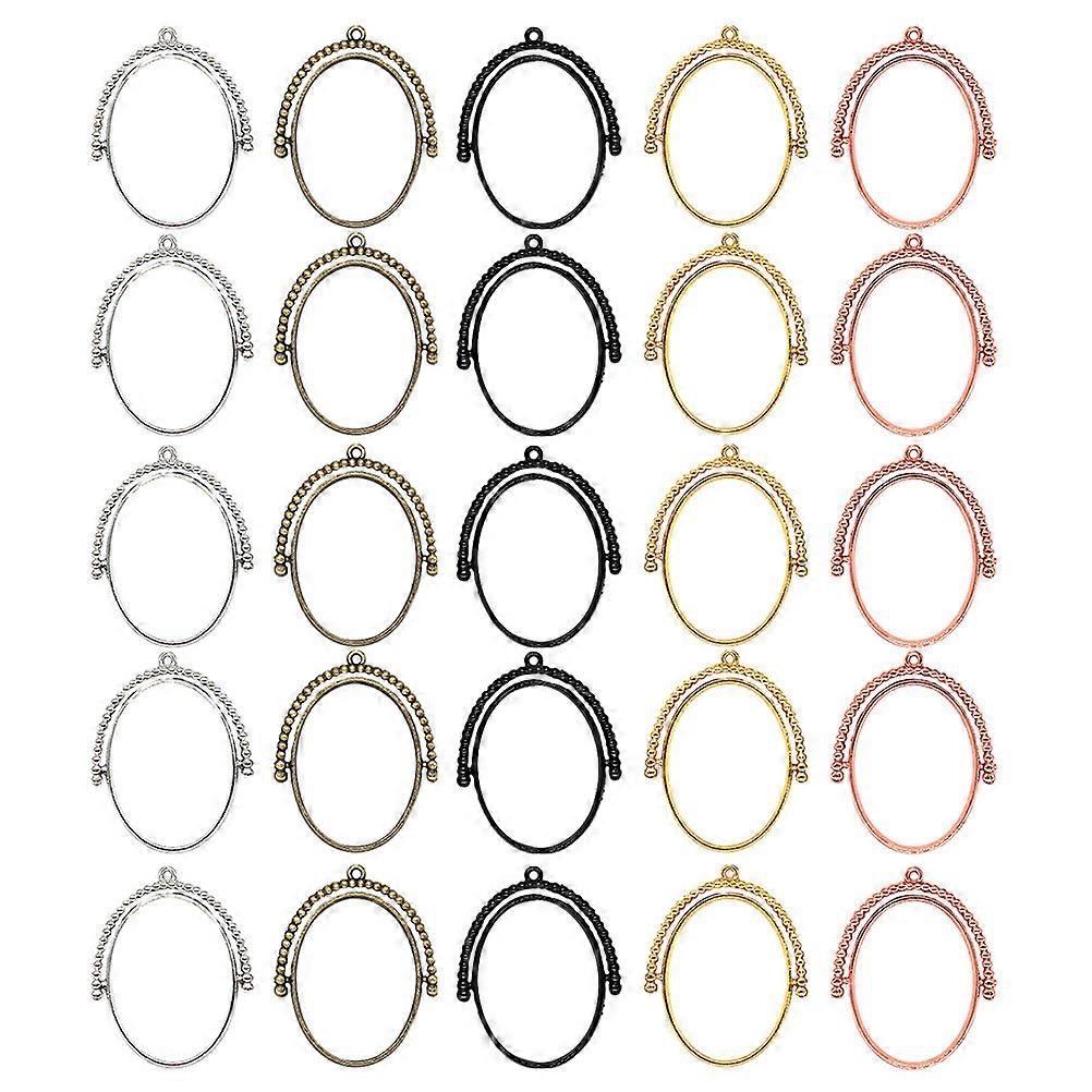 Rotatable Frame Pendants Alloy Edge Jewelry Supplies for Decoration 25Pcs