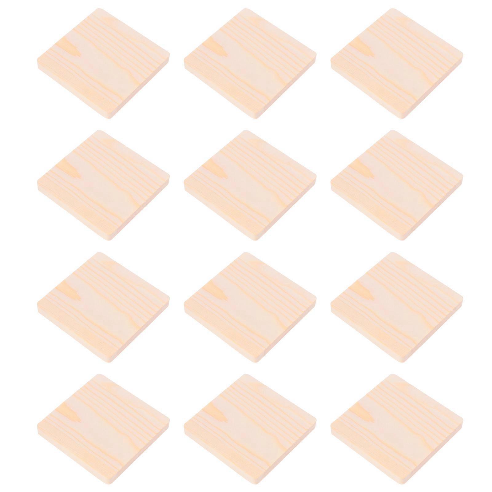 Square Cup Mat Wooden Coasters for Heat Insulation 24Pcs