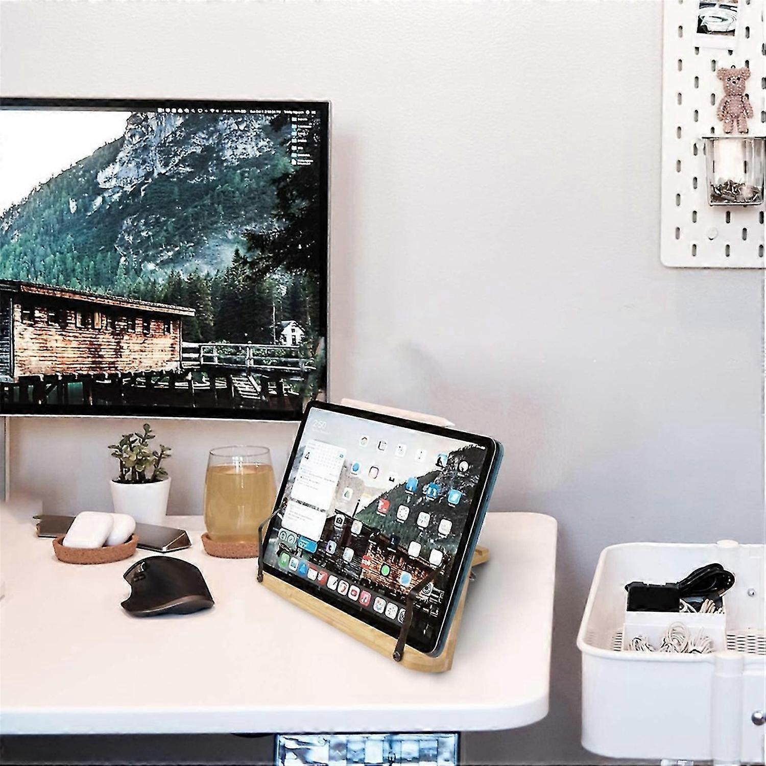 Bamboo Bookshelf Multi-Function Reading Bookshelf Suitable for Reading Mobile Phone Sheet Music Tabl