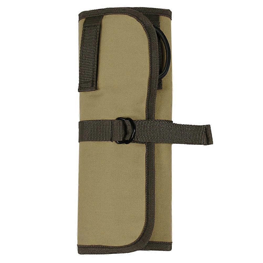 Light Brown Picnic Tableware Bag For Outdoor Adventure And Camping With Hanging Design 1Set