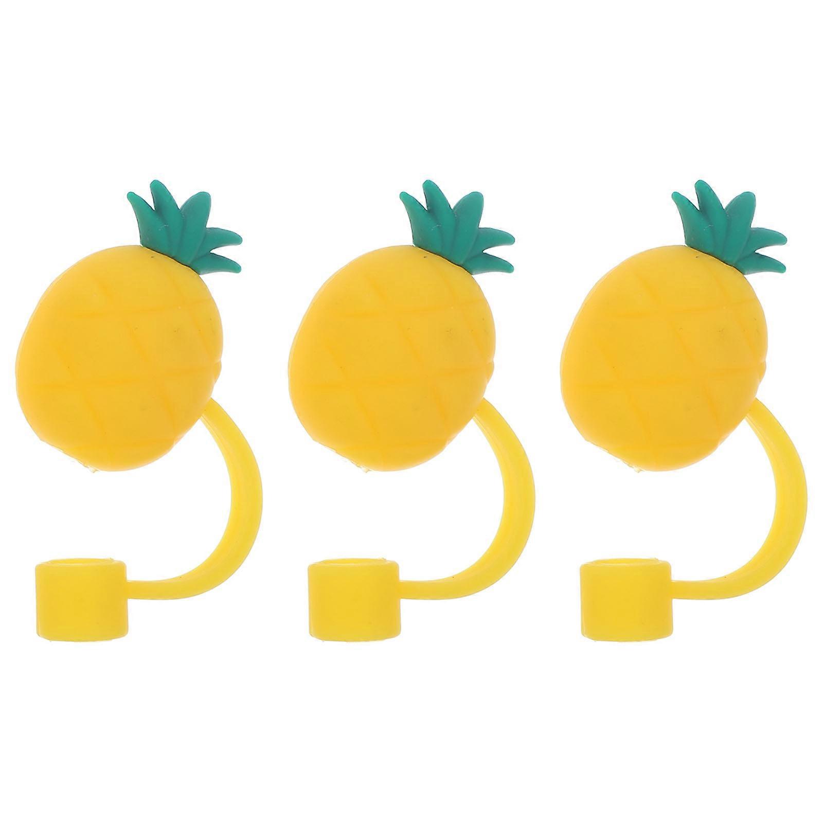 Absorbent Straw Caps Soft Silicone Plugs for Straw 3Pcs Decorative Set