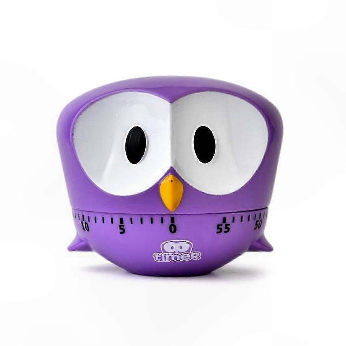 Adjustable 60-Minute Mechanical Egg Timer for Kitchen Use, Purple