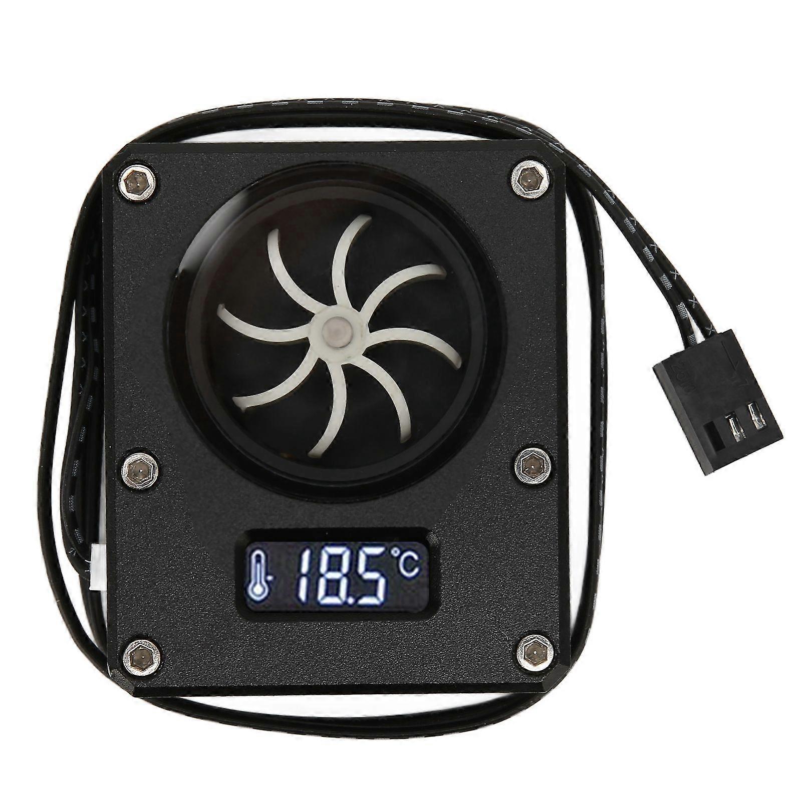 PC Water Cooling Meter 12V Small 3pin Interface G1/4 Thread Durable Acrylic Rustproof Computer Flow Meter for PC Black