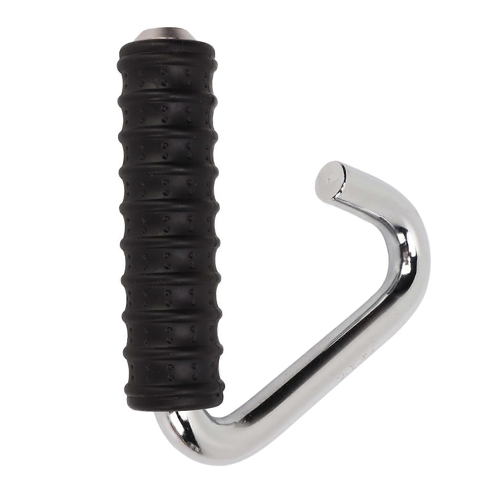 Fitness Handle Grip CShaped Universal RubberWrapped Training Pull Bar Silver For Gym And Home Workouts