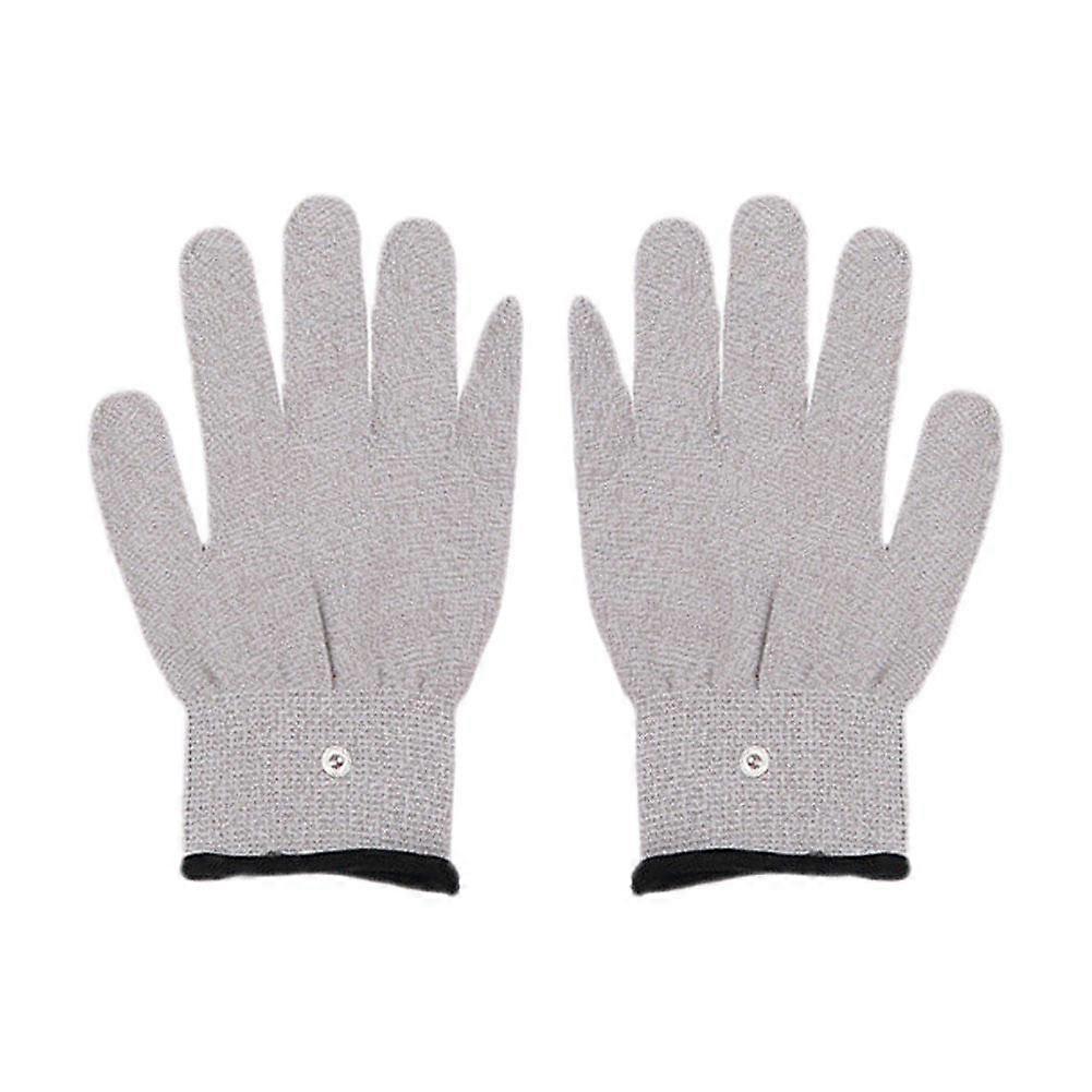 Silver Fiber Electrotherapy Gloves Pair for Hand Pain Relief and Improved Circulation Adjustable Sizes S M L XL
