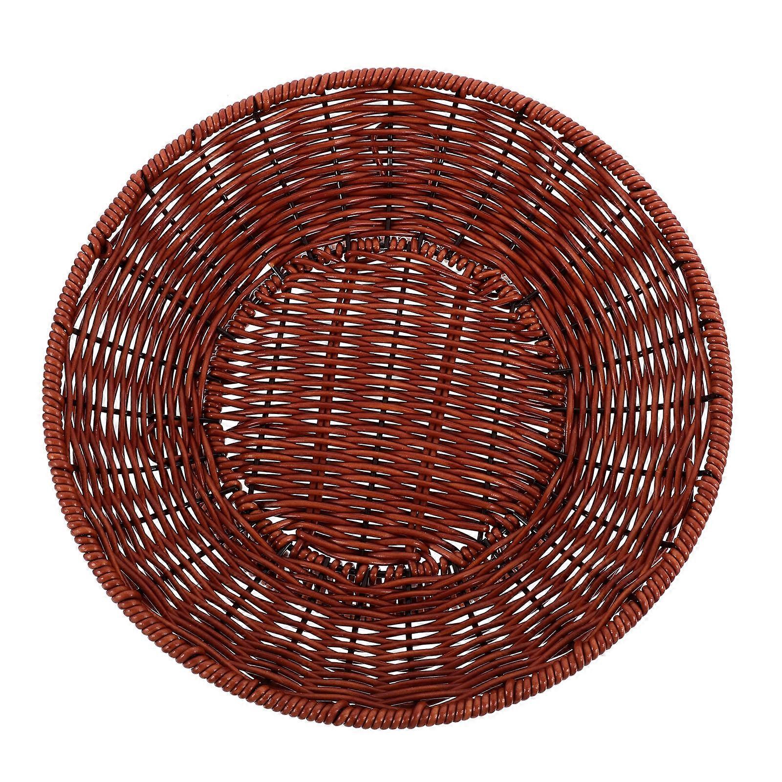 Minimalist Imitation Rattan Fruit Plate 2Pcs Versatile Serving Dish Suitable For Picnics and Tea Parties