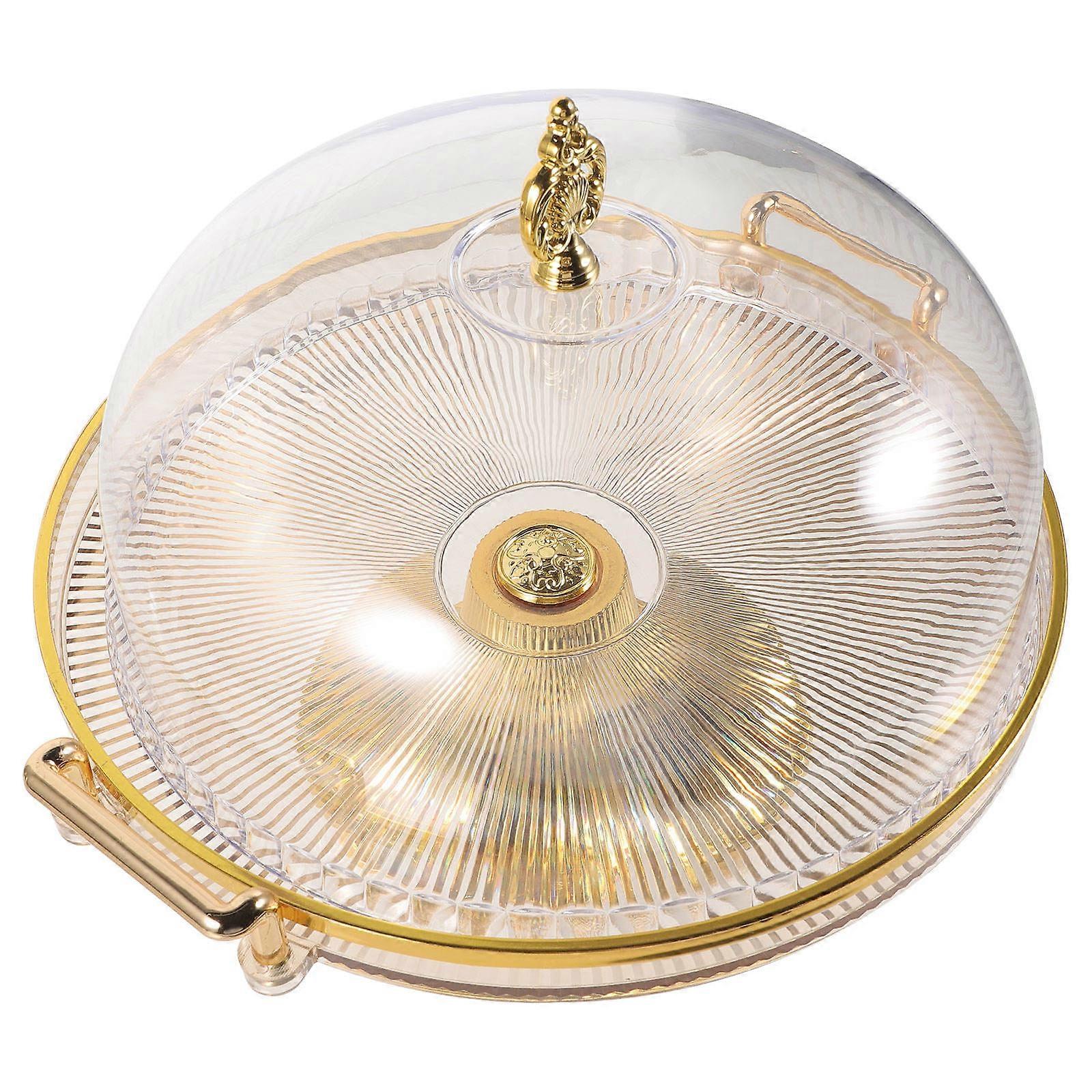 Serving Plate with Dome Footed Cake Tray for Party Golden Serving 1Set