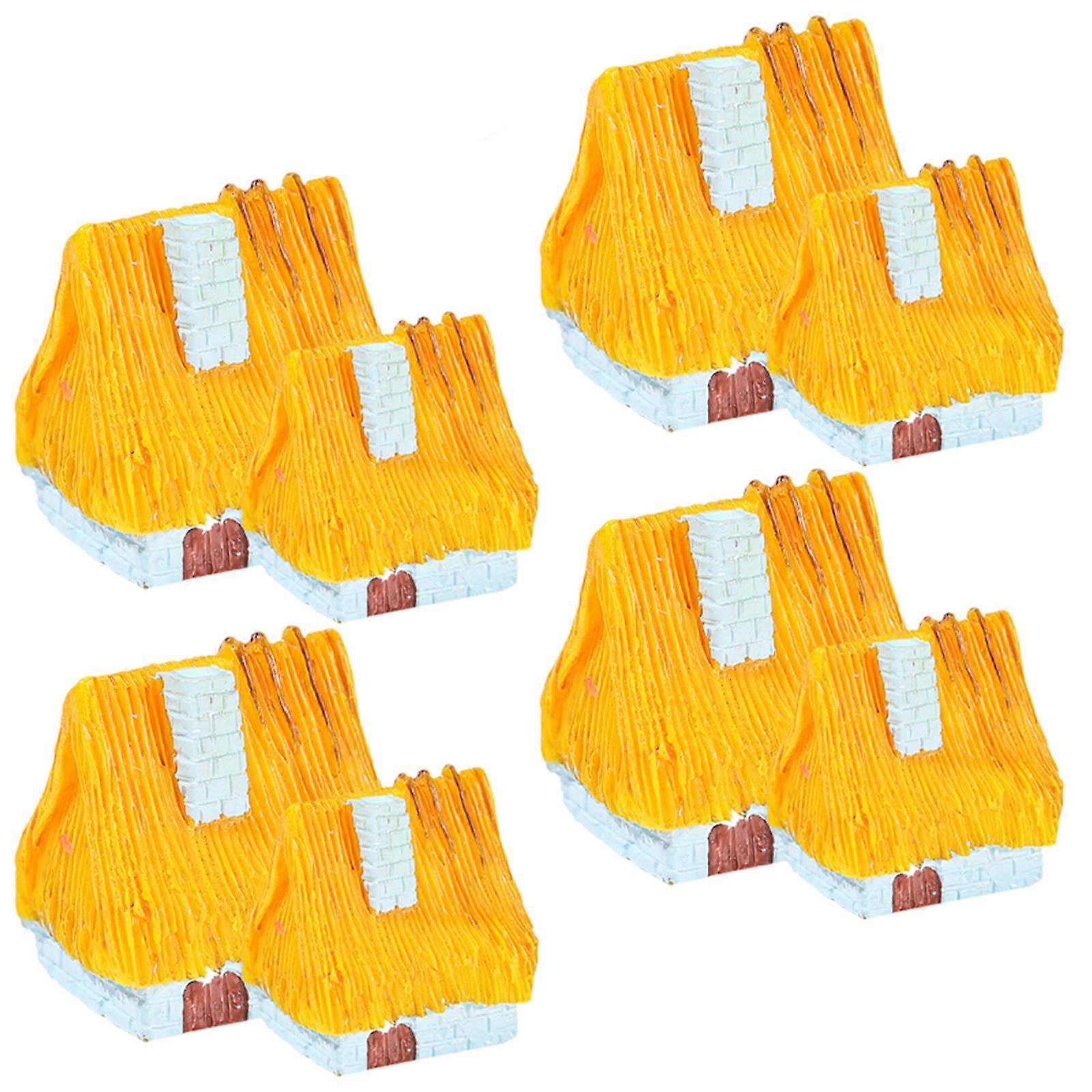 Tiny House Miniature House Resin Ornament for Decor Set of 24Pcs