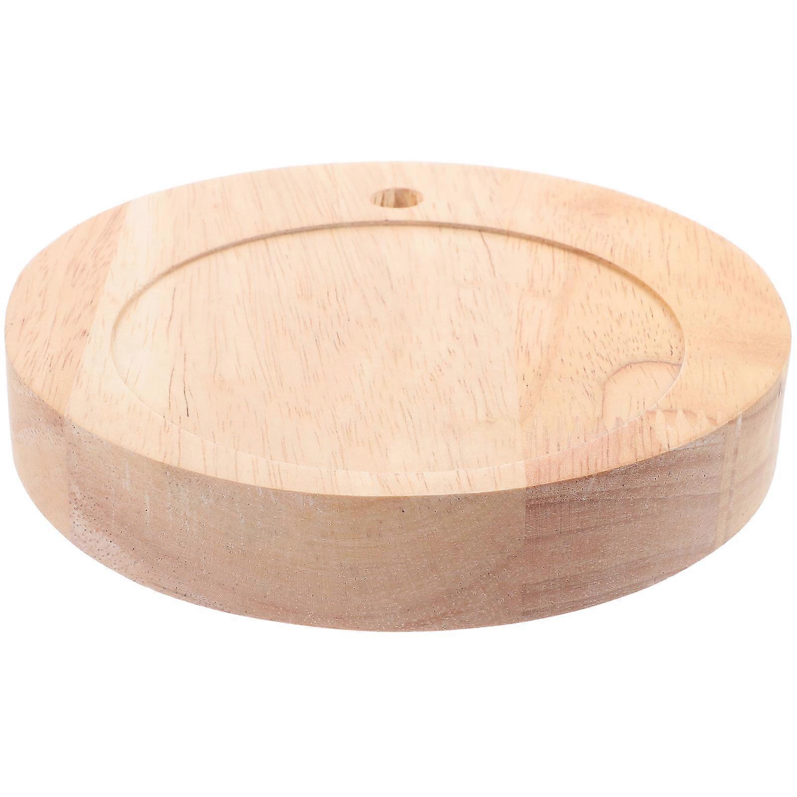 Round Solid Wood Lamp Base for Home Use Wooden Lamp Base 5Pcs Set