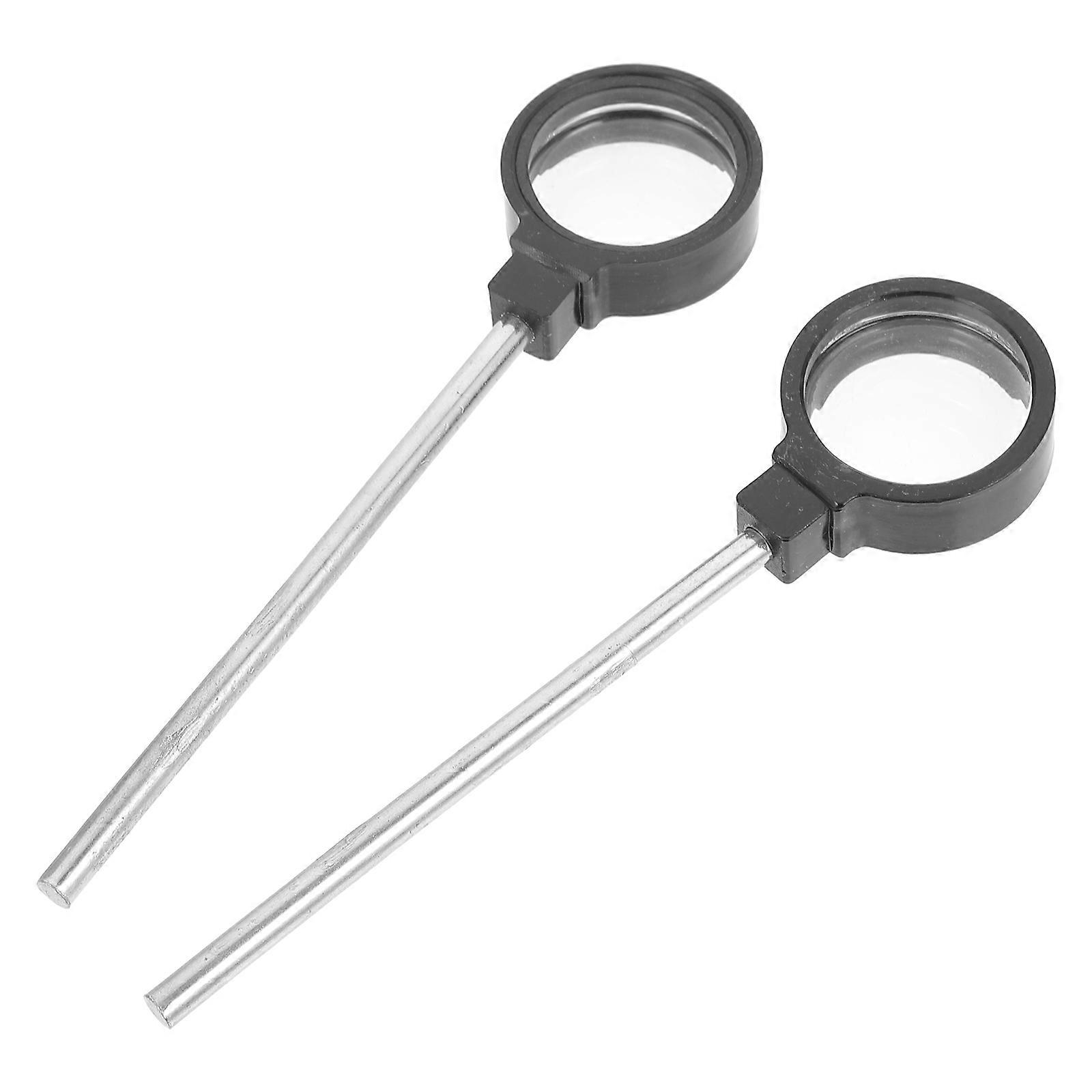Physical Optical Concave Lens for School Teaching 2Pcs Silver