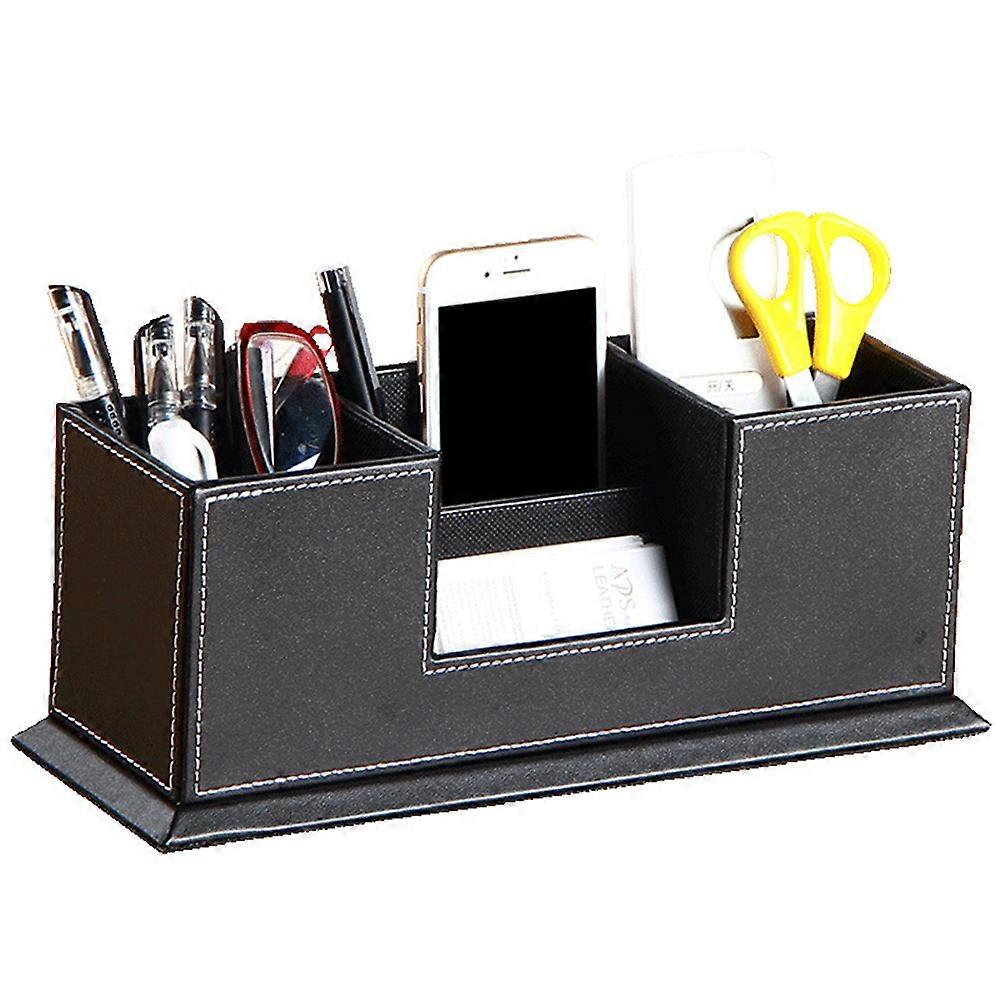3Pcs Elegant Pen Holders Desktop Organizer Rectangular Storage Perfect For Office Supplies Black 29.5 X 11 X 11 Cm