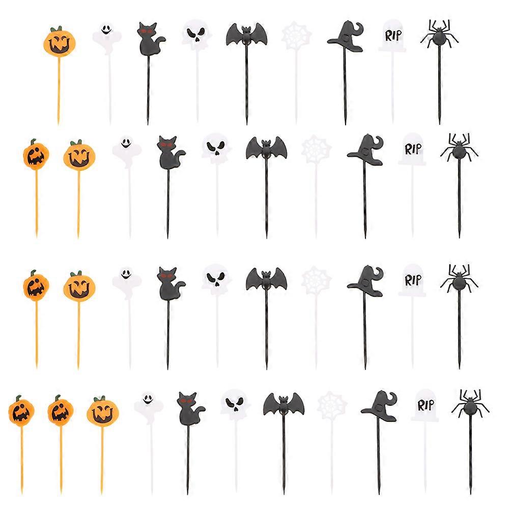 Halloween Party Cupcake Toppers for Cake Decor 40Pcs Assorted Color Picks