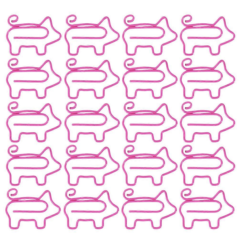 Metal Paper Clips Stylish Pig Shaped Clips for Clipping 40Pcs Pink